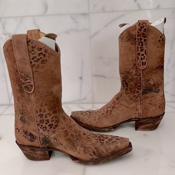 New Old Gringo Leopardito Leather Cowboy Boots 10” Size 6 - Picture 4 of 16